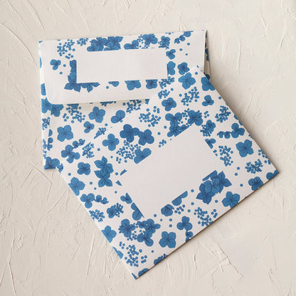 Letter Writing Set; Blue Hydrangea By Botanica Paper Co. (12 Letters + 6 Envelopes)