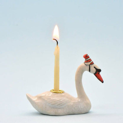 Camp Hollow Cake Topper; Swan (Hand-Painted Porcelain)