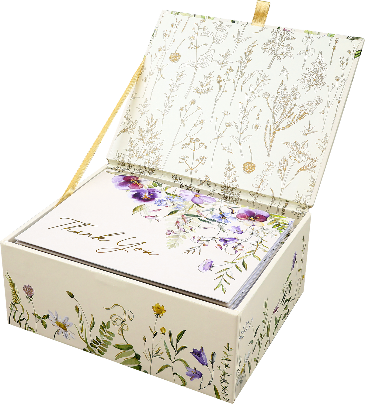 Premium Thank You Note Card Set; Wildflowers