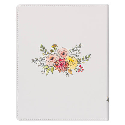KJV My Creative Bible; Faux Leather White Floral Printed