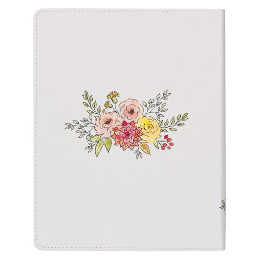 KJV My Creative Bible; Faux Leather White Floral Printed