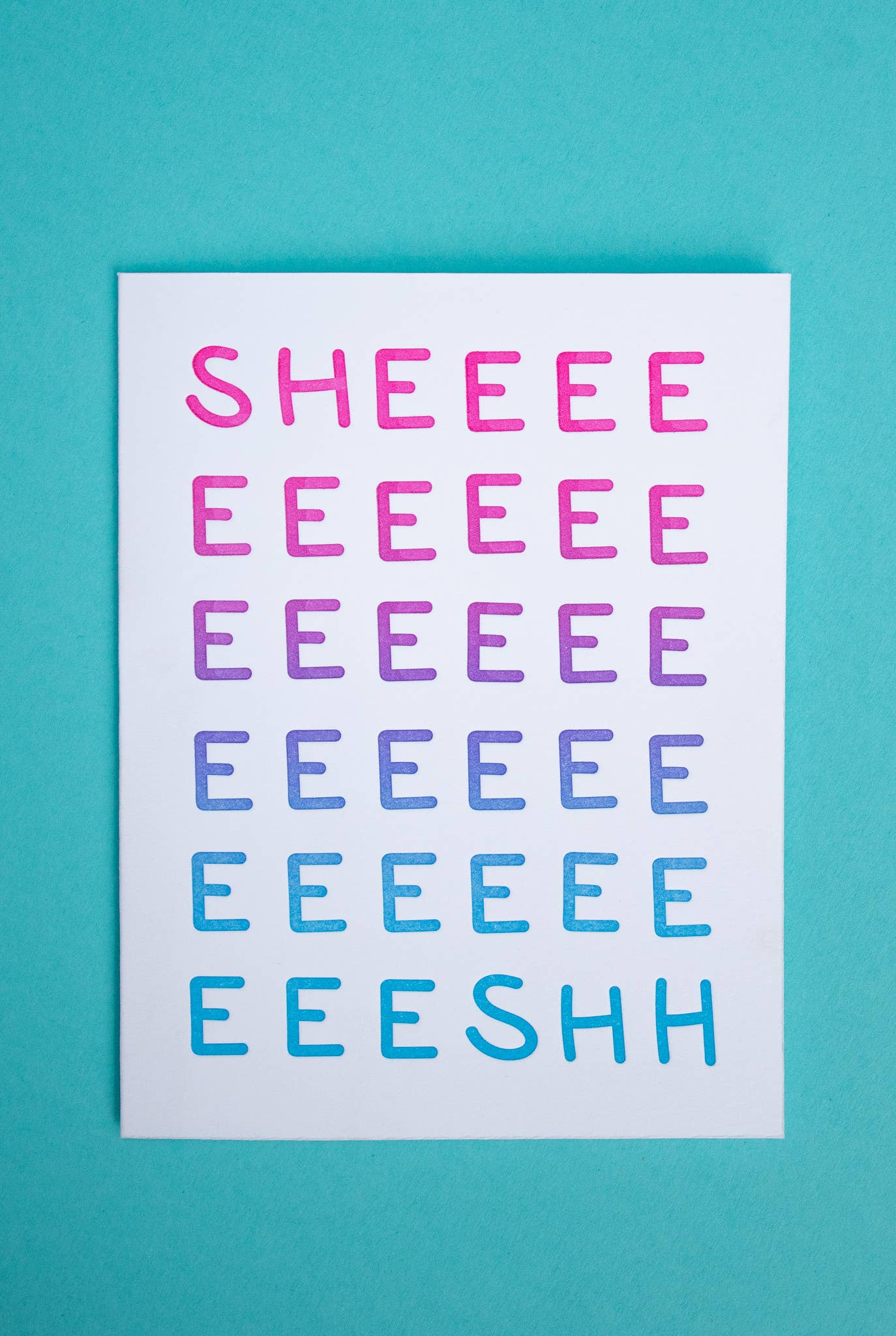 Letterpress Greeting Card; Sheeeeesh By M.C. Pressure