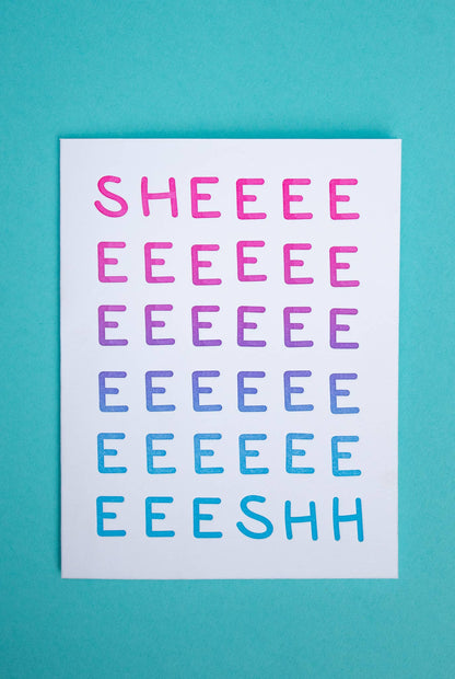 Letterpress Greeting Card; Sheeeeesh By M.C. Pressure