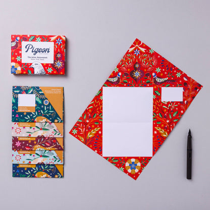 Folding Letter Set; Festive Pigeon | Pigeon Posted