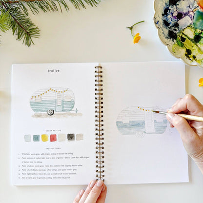 Watercolor Workbook; Camping By Emily Lex