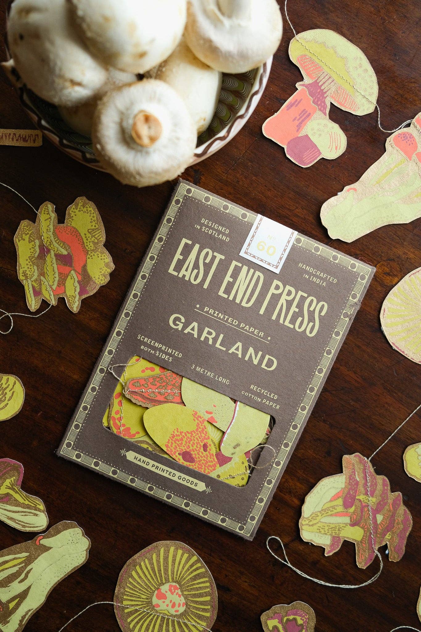 Sewn Garland; Mushroom