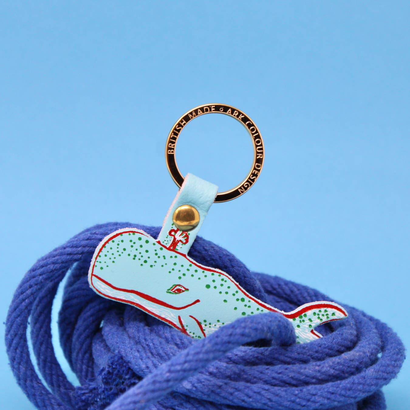Leather Keyring; Humpback Whale (100% Leather)