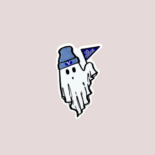 Vinyl Sticker; Go Cougs Ghost