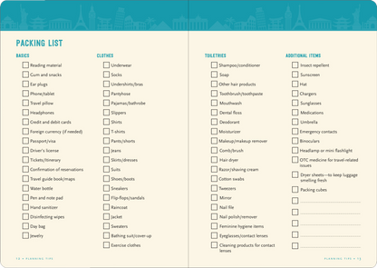 Travel Checklist Journal: A Portable Trip Planner and Diary