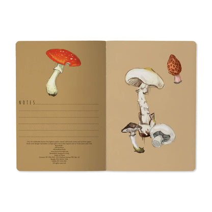 Notebook; Mushrooms on White (Size A5)