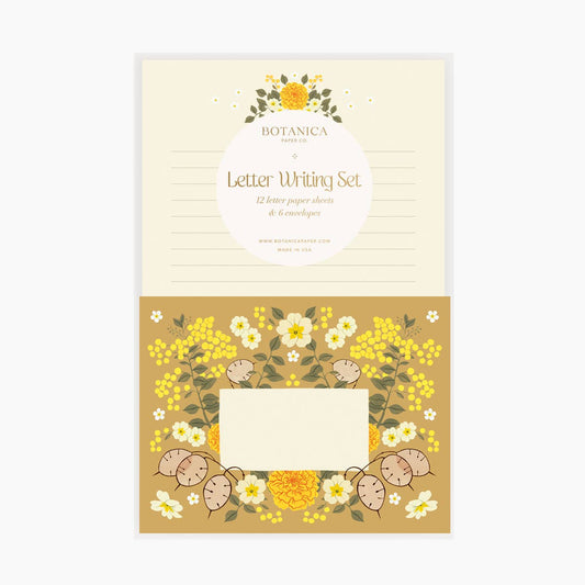 Letter Writing Set; Sunrise By Botanica Paper Co. (12 Letters + 6 Envelopes)