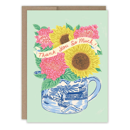 Thank You Card; Bright Florals Vase