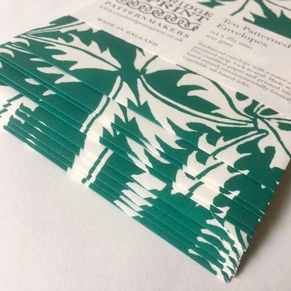 Patterned Envelopes (Packet of Ten); Dandelion Bottle Green