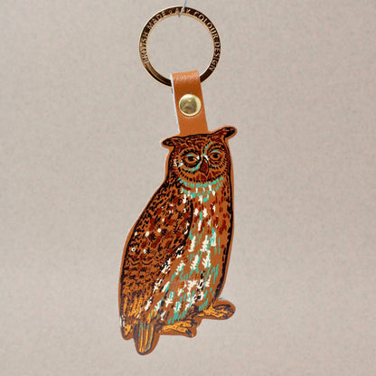 Leather Key Fob; Nocturnal Owl | Ark Colour Design
