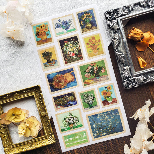 Stickii Sticker Sheet; Van Gogh's Flowers