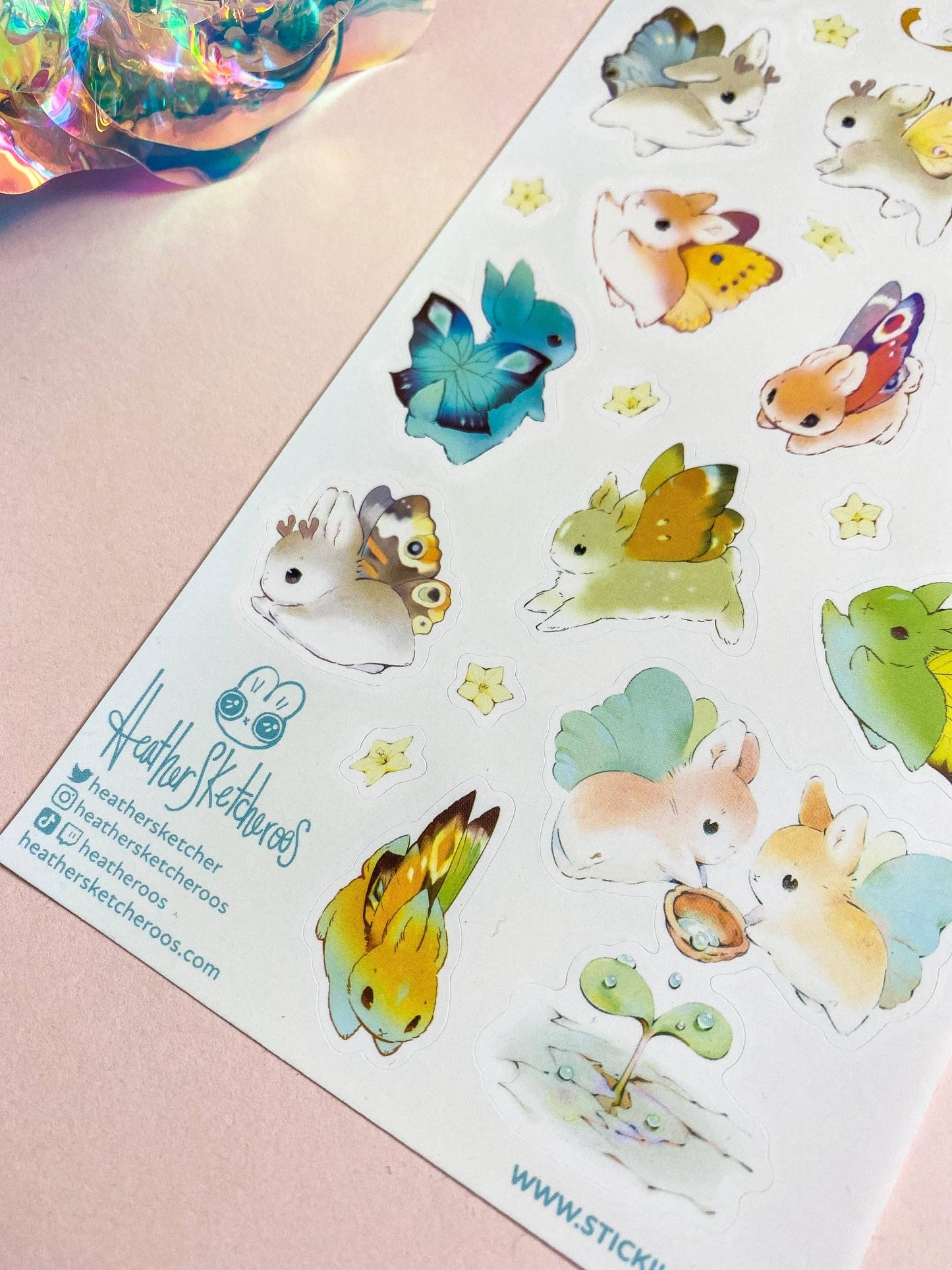 Sticker Sheet; Bunnerflies