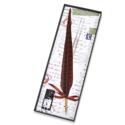 Pheasant Quill Nib Pen & Ink Set (Jade)
