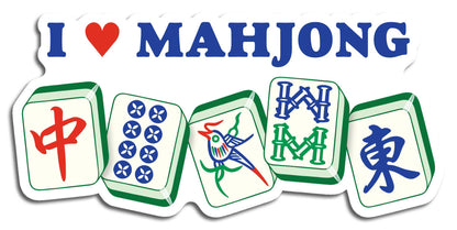I Heart Mahjong Die Cut Sticker | The Found
