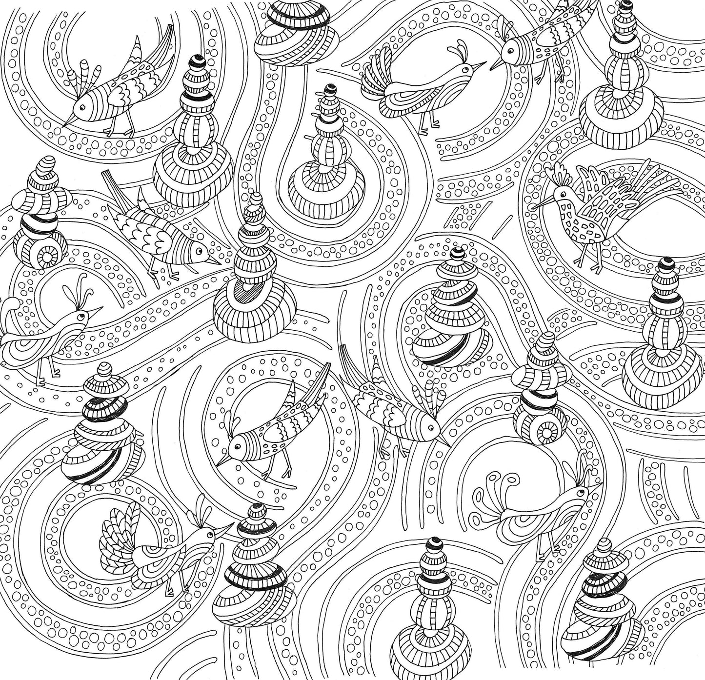 Artist's Coloring Book; Zen Garden