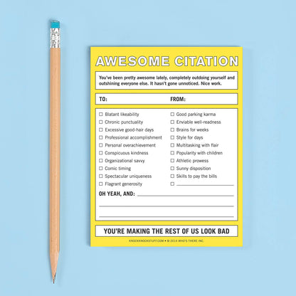 Nifty Notepad; Awesome Citation (Yellow, 50 Sheets)
