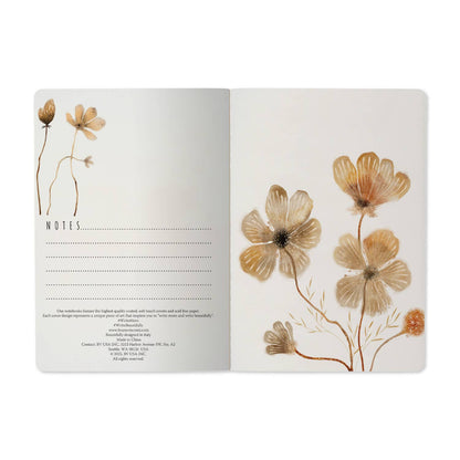 A5 Notebook; Blush and Golden Flowers - BV by Bruno Visconti
