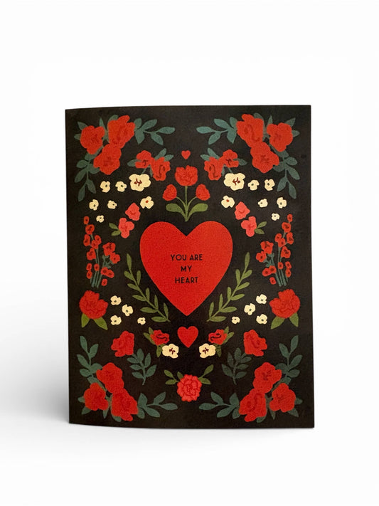 Love Card; You Are My Heart (Folk Art)