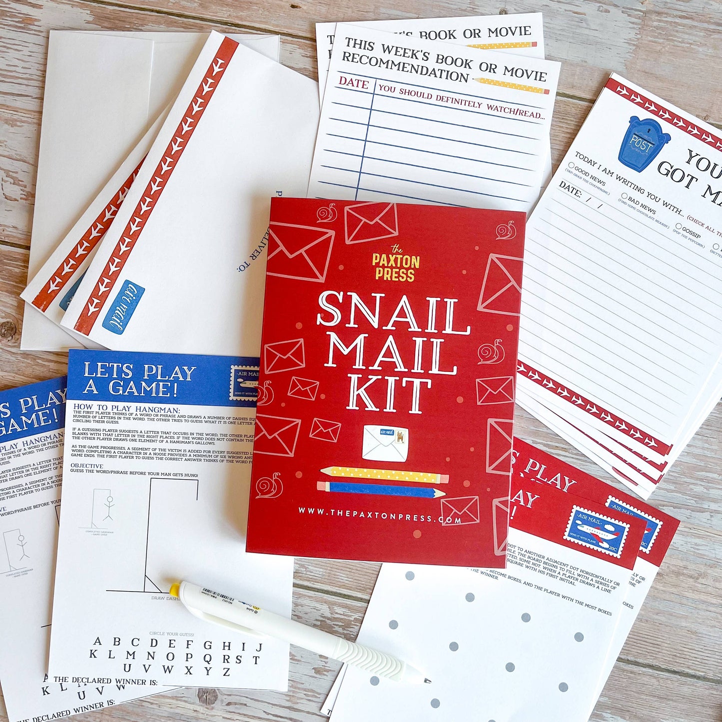 Pen Pal Kit; Snail Mail (Games & Letter Templates)