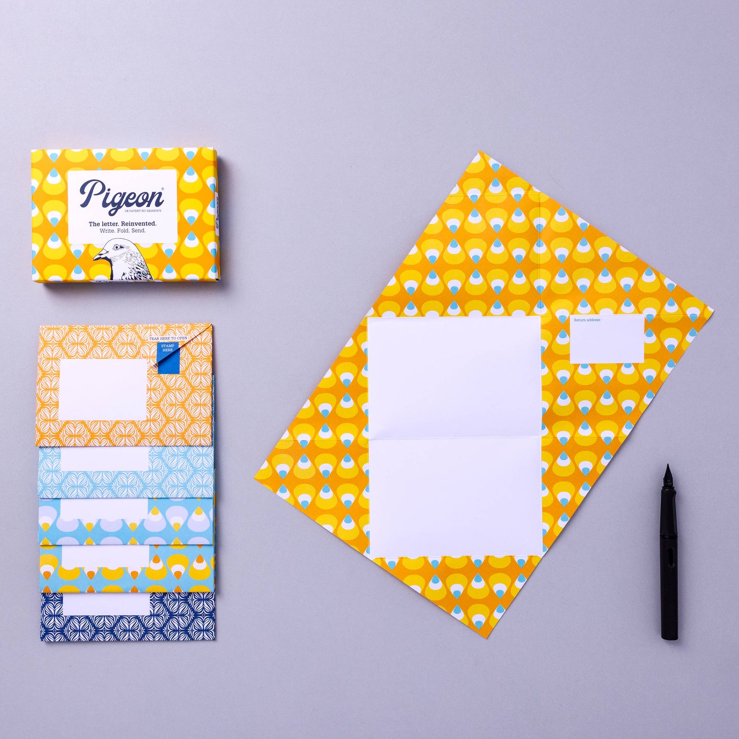 Folding Stationery Letter Set; Pencil Pigeon