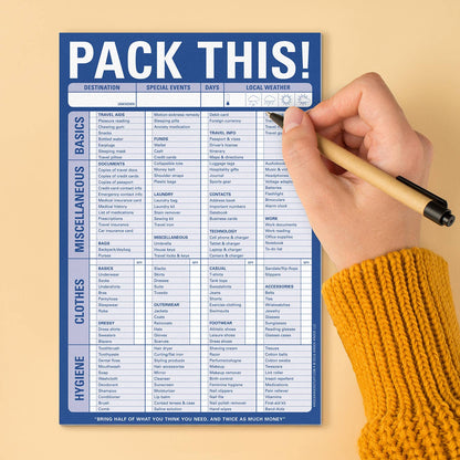 Notepad; Pack This! (Blue, 60 Sheets)