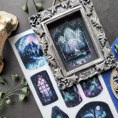 Sticker Sheet; Moonlit Haunted Mansion