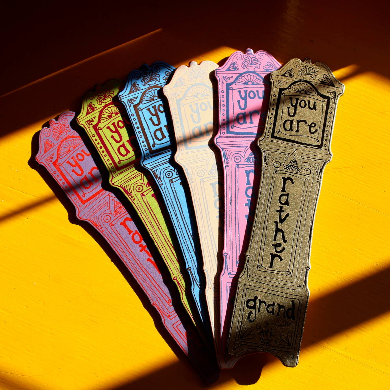 Leather Bookmark; Grandfather Clock (100% Leather)