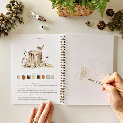 Watercolor Workbook; Woodland By Emily Lex