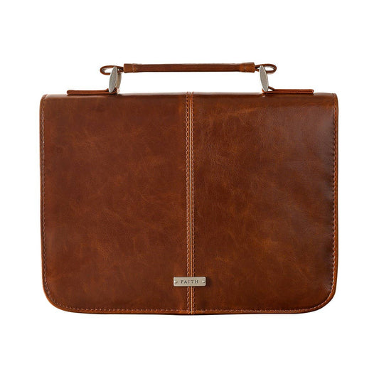 Bible Cover; Classic Brown Faith Badge