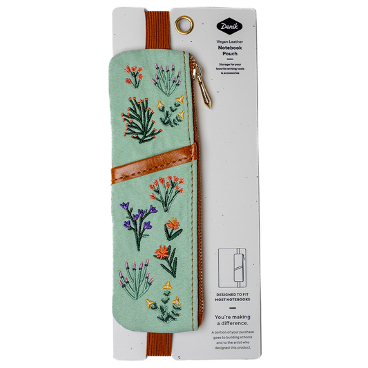 Notebook Pouch; Petite Blooms (Embroidered, Vegan Leather)