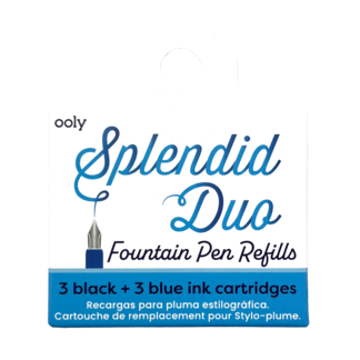 Fountain Pen Refills; Splendid Duo - Black & Blue Ink Cartridges