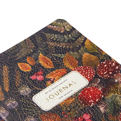 Daily Planner Journal; Forest Mushrooms (A5, Vegan Leather) - BV by Bruno Visconti