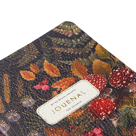 Daily Planner Journal; Forest Mushrooms (A5, Vegan Leather) - BV by Bruno Visconti