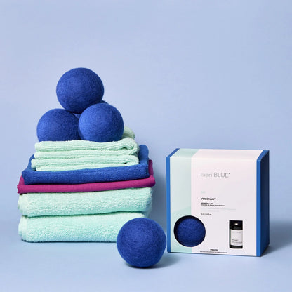 Capri Blue Dryer Ball Kit; Volcano Scent (3 Dryer Balls + Laundry Fragrance Oil)