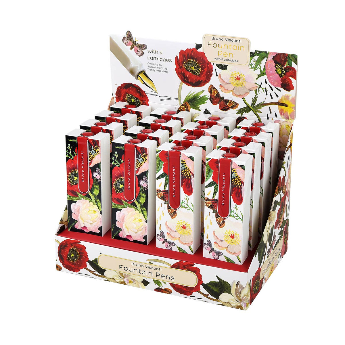 Fountain Pen; Flora Series (With 4 Ink Cartridges) | BV by Bruno Visconti