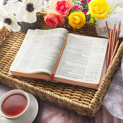 KJV My Creative Bible; Faux Leather White Floral Printed