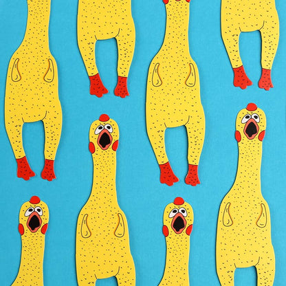 Bookmark; Rubber Chicken (Die Cut) By Humdrum Paper