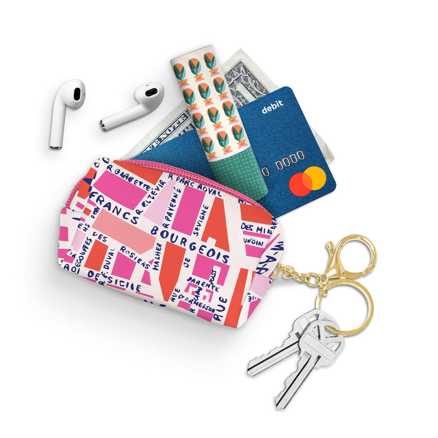 Key Chain Pouch; Rues de Paris