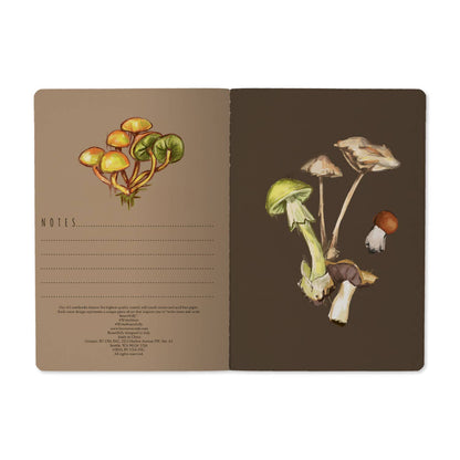 Notebook; Mushrooms on Black - BV by Bruno Visconti