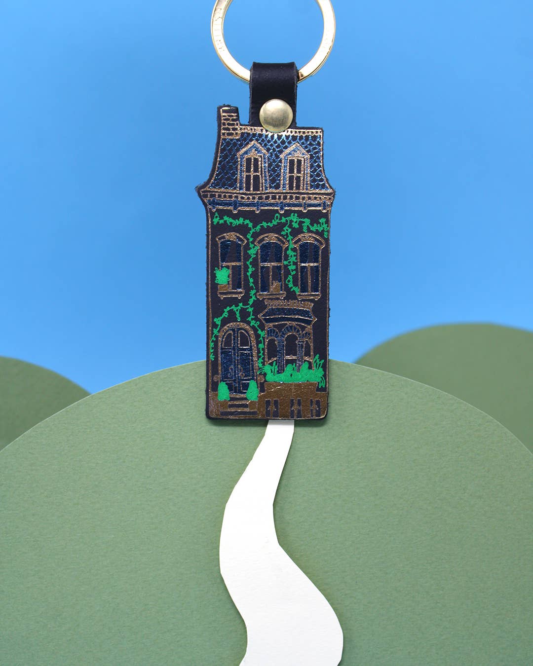 Leather Keyring; Dolls House (100% Leather)