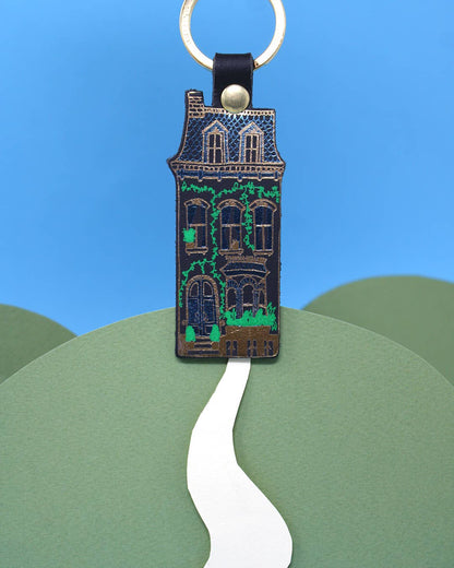 Leather Keyring; Dolls House (100% Leather)