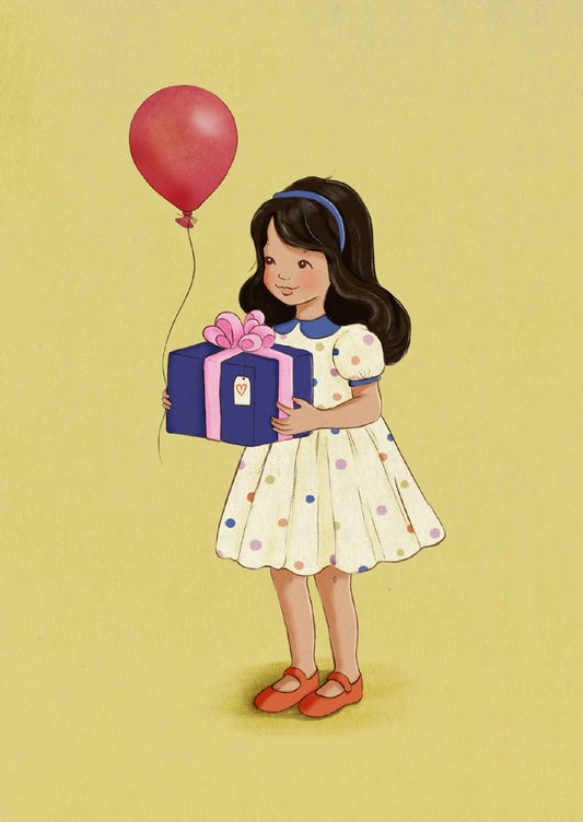 Belle & Boo Ltd Postcard; Birthday Girl (Vintage Colors)