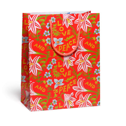 Large Gift Bag; Peace and Love Amaryllis