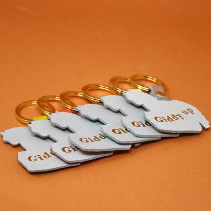 Leather Keyring; Horse (100% Leather)