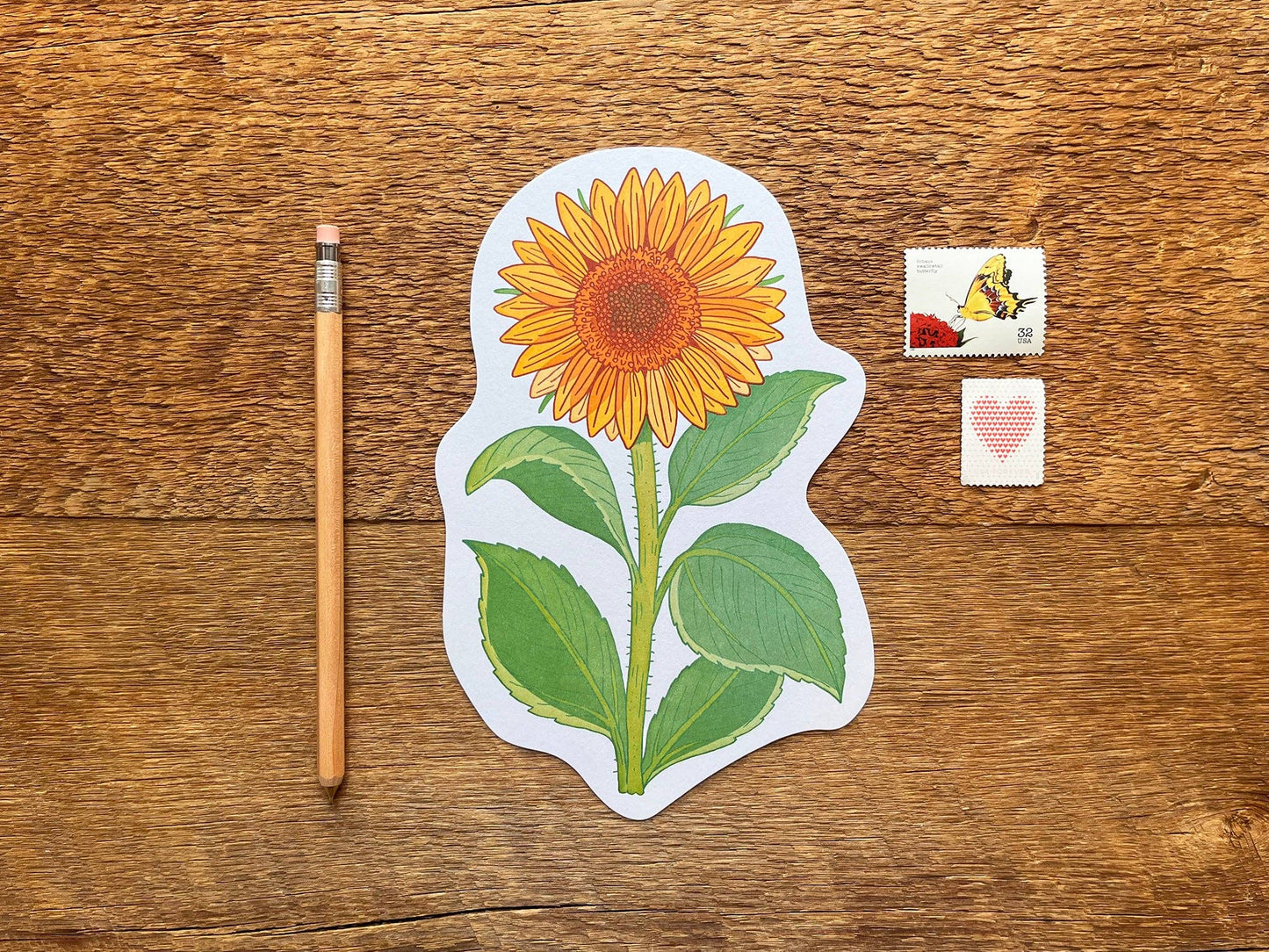Postcard; Sunflower (Large Cut-Out)