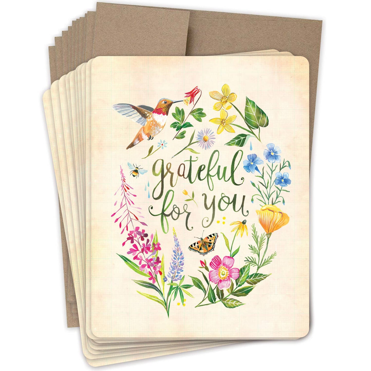 Boxed Notecards; Grateful (Set of 10)